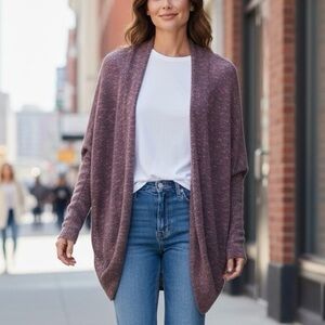 BDG Open Cardigan Knit Sweater Lightweight Purple Pink Textured Women’s Size XS